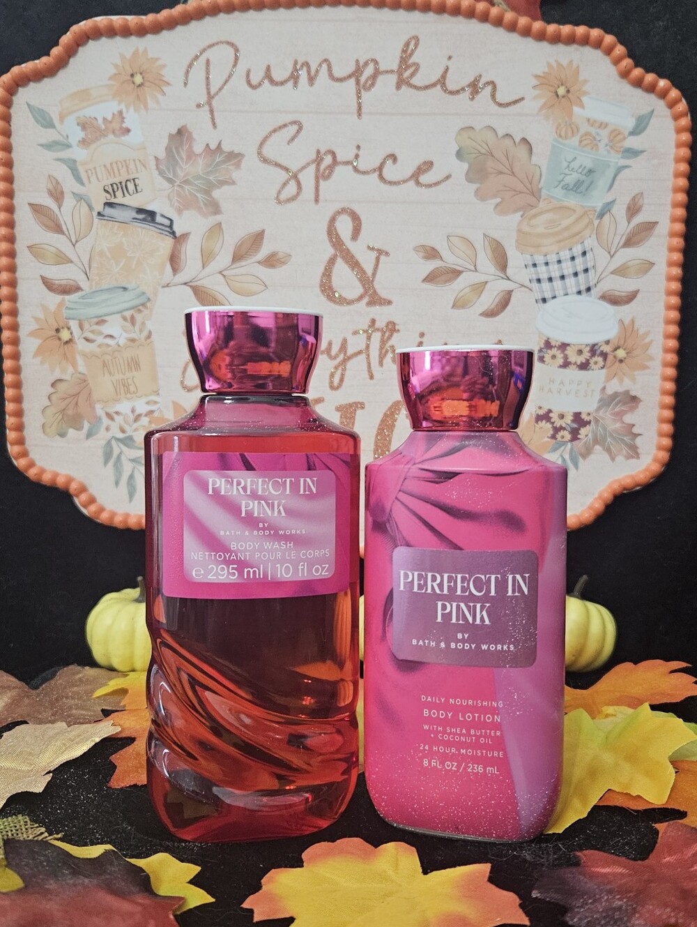 NWT Bath & Body Works Perfect In Pink Body Wash & Lotion Duo - Pink & White